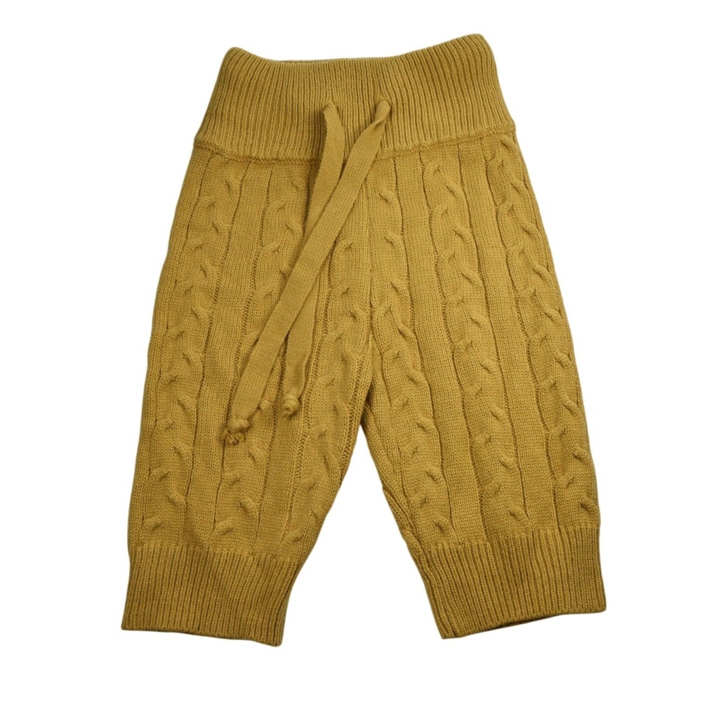 Fashion Nova Mustard Yellow Cable Knit High Waisted Lounge Shorts Womens Small